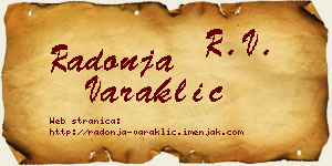 Radonja Varaklić vizit kartica